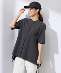 Винтажная блузка из хлопчатобумажной ткани с воротником-стойкой