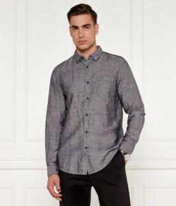 Рубашка мужская Calvin Klein из смеси льна и хлопка, серый