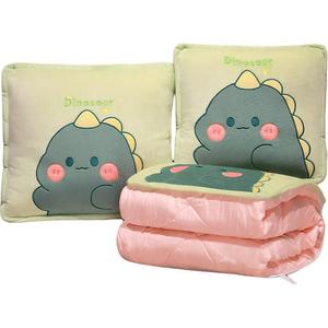 Fluffy bear Creative Cartoon Multi Use Pillow With Hood Dinosaur Doll Products