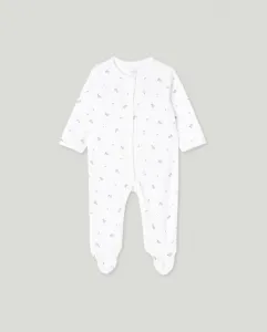 Пеленальный комбинезон для девочки из велюра Cotton Juice, белый