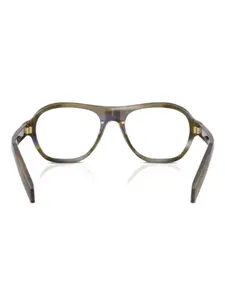 Очки в геометрической оправе Prada, коричневый