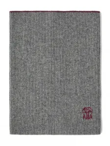 Манишка в рубчик с вышивкой Brunello Cucinelli, серый