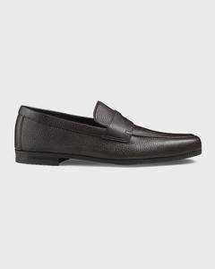 Мужские пенни-лоферы Thorne из мягкой фактурной кожи John Lobb, цвет Dark Brown