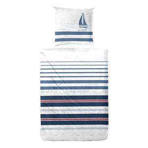 Постельное белье Hahn Haustextilien GmbH Bly, хлопковая ткань - белая / синяя