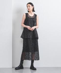 Прозрачная юбка, расшитая пайетками United Arrows, цвет Black