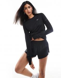 Шорты Nike Running Aeroswift Dri-FIT со средней посадкой и плиссе, черные