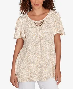 Топ с принтом макраме и бусинами больших размеров Ruby Rd., мультиколор