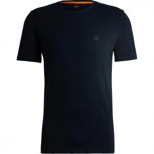 Футболка с логотипом на заплатке HUGO BOSS, темно-синий