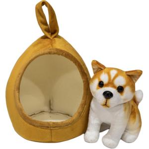 Милый хачико, плюшевая кукла щенок лежанка, высота 18см Fat Fat Dragon