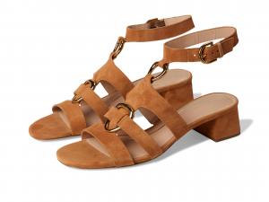 Туфли Cole Haan Lyanna Link Ankle Strap Sandals, Dark Caramel Suede