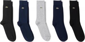 Lacoste мужские однотонные носки Croc (5 пар), Navy Blue/Grey Chine/Grey/Black