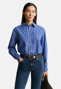 Классическая полосатая блузка свободного кроя на пуговицах. Gant, Royal Blue