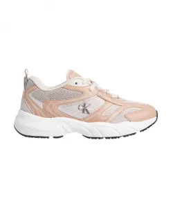 Бежевые спортивные кроссовки на синтетической резиновой подошве Calvin Klein Jeans, розовый