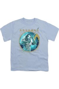 Футболка с коротким рукавом для детей "Трезубец Нептуна" из фильма "Аквамен" Gildan, светло-голубой