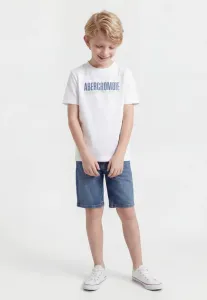 Футболка с принтом в виде кирпичной кладки Abercrombie & Fitch, Bright White