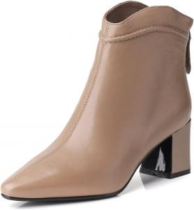 Женские ботинки YDN Chelsea, заостренный носок, массивный каблук, низкий каблук, застежка-молния, элегантная осенне-зимняя обувь, размер 37-48, Braun