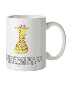 Детская кружка "Венок из цветов жирафа" с надписью белого цвета Mr. & Mrs. Panda