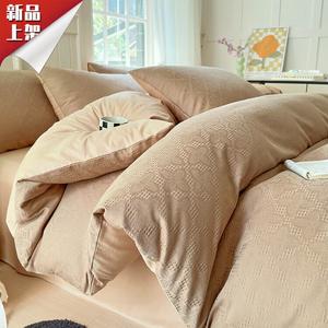 LUOLAI HOME Комплект постельного белья 4 предмета, 180 см, пододеяльник 200x230 см, цвет клевер хаки