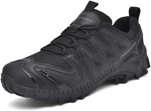 Мужские тактические ботинки Водонепроницаемые походные кроссовки для тренировок на улице, путешествий, с противоскользящей подошвой, долговечные, для осени и весны Qacksv, черный