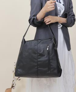 Нейлоновая сумка-тоут с кожаной ручкой United Base, цвет Black