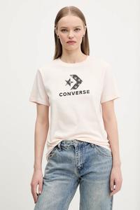 Хлопковая футболка Converse, розовый