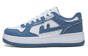 WARRIOR Износостойкие и легкие низкие скейтерские кроссовки унисекс бело-голубые, цвет White Blue