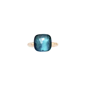 Кольцо Pomellato Nudo из розового и белого золота с голубым топазом