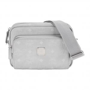 MCM Сумка через плечо Aren Visetos с отделкой из кожи наппа малого размера для женщин серого цвета