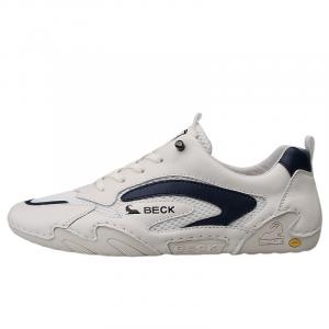 BECK Кроссовки мужские повседневные низкие Wild Echo Collection нескользящие и устойчивые к истиранию бежево-голубые, цвет Beige Blue