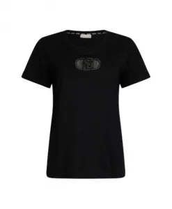 Модная хлопковая футболка с коротким рукавом Liu Jo, черный