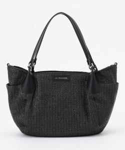 Летняя мини-сумка-тоут с ручкой-кнопкой, которую можно носить двумя способами La Bagagerie, цвет Black