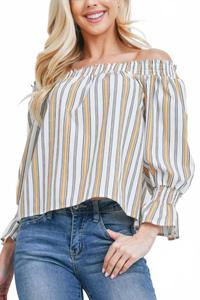 Бело-желтый топ в полоску FLYING TOMATO