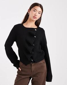 Кардиган с воланами ASOS DESIGN черного цвета