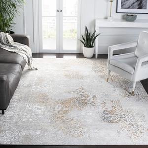 Ковер SAFAVIEH, 275 x 366 см, Orchard Collection, Grey & Gold, дизайн Oriental Distressed, не линяет и прост в уходе, идеален для помещений с высокой проходимостью в гостиной, спальне (ORC684G)