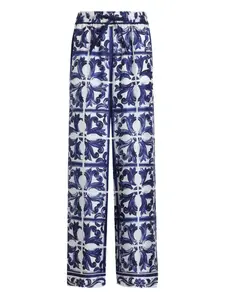 Брюки с резинкой на талии и узором пейсли DOLCE & GABBANA, белый