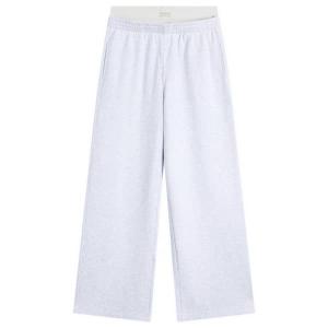 Хлопковые флисовые боксерские штаны с широкими штанинами Skims, светло-heather серый