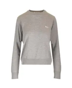 Свитер с изображением лисенка Maison Kitsunã, серый