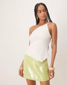 Асимметричный топ на одно плечо от Abercrombie & Fitch в кремово-белом цвете