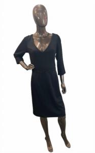 Черное платье с расшитой бисером талией Aidan Mattox, черный