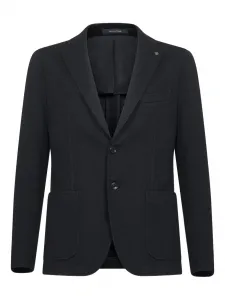 Однобортный пиджак с логотипом Tagliatore, черный