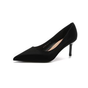 Женские туфли на тонком каблуке и высоком каблуке QITUMAUL, Black[Heel Height 6.5Cm]