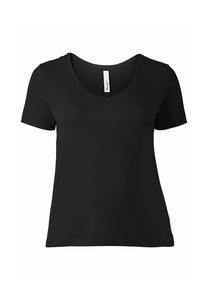 Футболка из мелкого ребристого качества sheego, черный