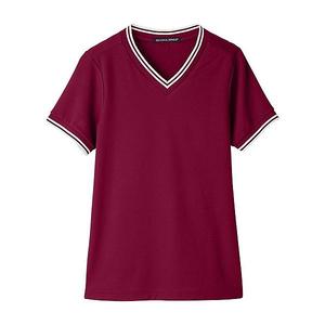 Женская футболка V-образного выреза Crownlux Performanceplaited Devon & Jones, Burgundy And White