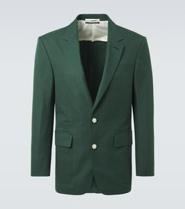 Блейзер из хлопка Бурдон Dunhill, зеленый