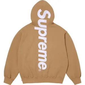 Сатиновая худи с аппликацией FW24 Supreme, хаки