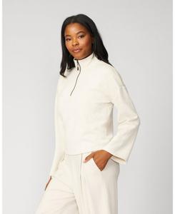 Женский укороченный пуловер с леопардовым принтом в тон, с застежкой-молнией до середины груди Cable & Gauge, Moonbeam