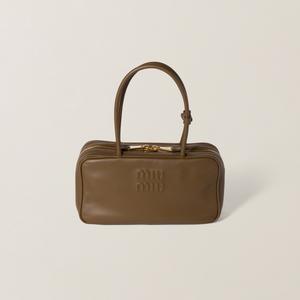 Кожаная сумка Beau с ручкой MIU MIU, зеленый