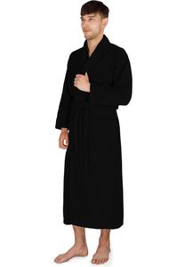 Халат унисекс, хлопок, флис 450 г/м² Normani, черный
