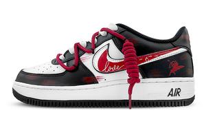 Кроссовки Nike Air Force 1 Skateboarding Shoes Women's Low-top White/red, черный