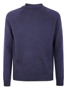 Свитер с круглым вырезом и рукавами реглан Zanone, синий